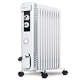 Pro Breeze 2500W Ölradiator mit 11 Heizrippen, Elektrischer Heizkörper, 24h...