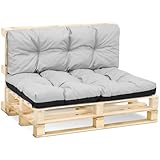 Amazinggirl Palettenkissen Outdoor Kissen Set: Rückenkissen 40x120 cm und...