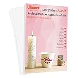 WinnerTransfer A4X10, Laser Wasserschiebefolie(TRANSPARENT),Kerzentattoos, Water...
