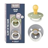 BIBS Colour Glow Schnuller 2er-Pack, BPA-frei. Leuchtet im Dunkeln, Kirschform...