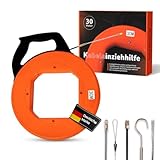 CAPRITOOL Kabeleinziehhilfe 30m – Flexible Einziehfeder und Zugdraht für...