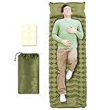 Isomatte Selbstaufblasend 10cm Verdicktes Isomatte Camping mit Fußpressepumpe...