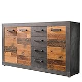 trendteam smart living - Indy - Kommode - Graphit Grau/Alteiche - 4 Schubladen,...