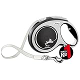 flexi® Comfort L Gurt 8 m schwarz, Roll-Leine für Hunde bis 50 kg