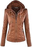 Newbestyle Jacke Damen Lederjacke Frauen Tops Kunstleder Mantel Casual...