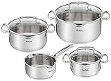 Tefal Duetto + 3 Töpfe 16/20/24 cm, 1 Stielkasserolle 16 cm aus Edelstahl, 3...