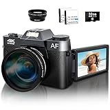 Digitalkamera, Autofokus 4K 48MP Kamera Fotokamera 16X Digitalzoom Kompaktkamera...