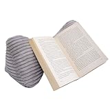 sleepling Bücherkissen Lesekissen, 38 x 18 cm, Silber grau, Leseknochen aus...