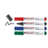 edding 4500 Textilmarker - schwarz, rot, blau, grün - 4 Stück - Rundspitze 2-3...