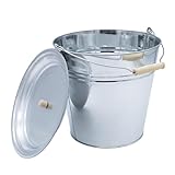 Zinkeimer mit Deckel 12 Liter - Ascheeimer Blech Eimer Dekoeimer - Pflanzkübel...