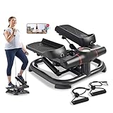 Sunny Health & Fitness 2-in-1 Premium Power Stepper mit Widerstandsbändern,...