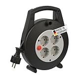 Brennenstuhl Vario Line Kabelbox 4-fach/Mini-Kabeltrommel (5m Kabel, Made in...