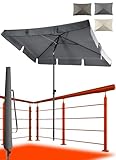 4smile Sonnenschirm Balkon SunnyShade, 200 x 125 cm, Anthrazit - UPF 50+...