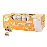 Hellma Kaffeesahne 10% Fett 240 Stk. je 7,5 g - 1,8 kg Vorrats-Box, Milchersatz...