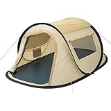 CampFeuer Zelt Quiki für 2 Personen | Creme/Beige | Wurfzelt Aufbau in 2...