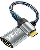 Nersligek Mini HDMI auf HDMI Adapter, 4K 60Hz Mini HDMI Adapter mit 3D HDR...