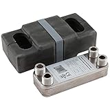 Edelstahl Plattenwärmetauscher + Isolation B3-12-12 mit 4x 3/4 Zoll Anschl....
