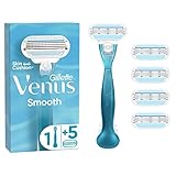 Gillette Venus Smooth Rasierklingen Damen, 5 Ersatzklingen für Damenrasierer +...
