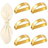 6 Stück Gold Metall Serviettenring Halbrunder, Metall Serviettenschnallen Gold...