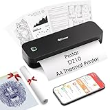 Pristar D210 Thermodrucker A4, Tragbarer Drucker Kompatibel mit iOS/Android und...