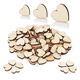 CraftWerk Mini Holz Herzen 100er Pack - Kleine Deko für Hochzeit, Taufe,...