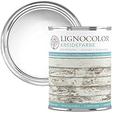 Lignocolor Kreidefarbe (Weiss) Shabby Chic Lack Landhaus Stil Vintage Look...