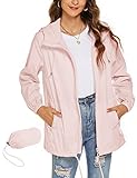 Rapbin Damen Regenjacke Leicht Wasserdicht Atmungsaktiv Sommer Jacken Windjacke...