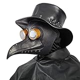CreepyParty Pest Doktor Maske Schwarz Niet Lange Nase Vogelschnabel Steampunk...