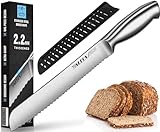 Walfos Brotmesser, Edelstahl-Brotmesser mit Wellenschliff, Ultrascharf,...