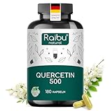 Quercetin Hochdosiert - 180 Kapseln - 500 mg Quercetin pro Kapsel - Vorrat für...