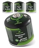 CAMPLORA 4x 500g Gaskartuschen mit Schraubventil, Propangas & Butangas,...