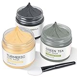Gesichtsmaske, Kurkuma Tonerde Maske, Totes Meer Maske, Grüner Tee...
