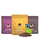AFRO COFFEE Kaffeebohnen Probierset 3 Sorten I 3x 250g Premium Kaffee Bohnen...