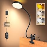 Glocusent Leselampe Bett, 72 LED Klemmlampe mit 3 Farben & 5 Helligkeiten,...