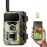 VOOPEAK 4G Wildkamera mit Handyübertragung APP, 1080P 32MP Wildtierkamera mit...