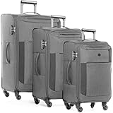 FERGÉ Kofferset Weichschale 3-teilig erweiterbar Saint-Tropez Trolley-Set - 3er...