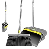 Kehrschaufel Set, Besen und Kehrschaufel Set mit Langem Stiel, Aufrecht...