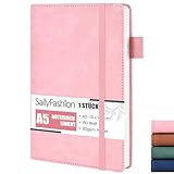 SALLYFASHION Notizbuch A5 Liniert, 360 Seiten Leder Hardcover Tagebuch...