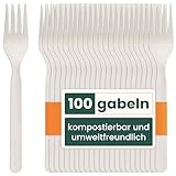HAAGO - 100 Gabeln Besteck Set - Wiederverwendbares, spülmaschinenfestes...
