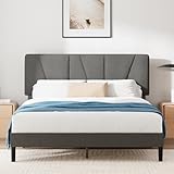 Zinus Maya Bett 140x200 cm - Höhe 30cm - Gepolstertes Bettgestell mit Kopfteil...