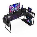 BEXEVUE L-förmiger Schreibtisch – 120x70 cm Gaming Tisch mit Ablagefächer,...