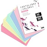Buntpapier, Buntpapier A4 in verschiedenen Pastelltönen, farbige Blätter 180 g...