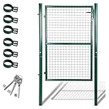 Daromigo Gartentor, 150x100 Robust Zauntor Hoftor, Metall Gartentür aus...
