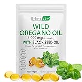 Oreganoöl 120 Softgels – 2-in-1 6000 mg Oreganoöl mit Schwarzsamenöl 200 mg...