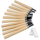12Stks Manganstahl Holzschnitzmeißel Set, Heimwerker Schnitzer Handmeißel,...