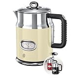 Russell Hobbs Wasserkocher [1,7l, 2400W] Retro Creme und polierter Edelstahl...