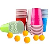 Vexillic Plastikbecher, 70 Stück 400ML Partybecher Gaming Pong Mehrweg Bunt...