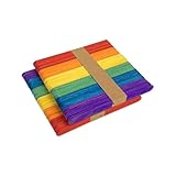 100 Stk. farbige Eiskoni-Sticks, 11,4 cm, aus natürlichem Holz, geschliffene...