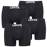 Levi´s Herren Solid Basic Boxershorts im Vorteilspack 2x2 Pack (Black, M)