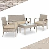 Casaria® Gartenmöbel Set Wetterfest 4 Personen Outdoor inkl. Auflagen...